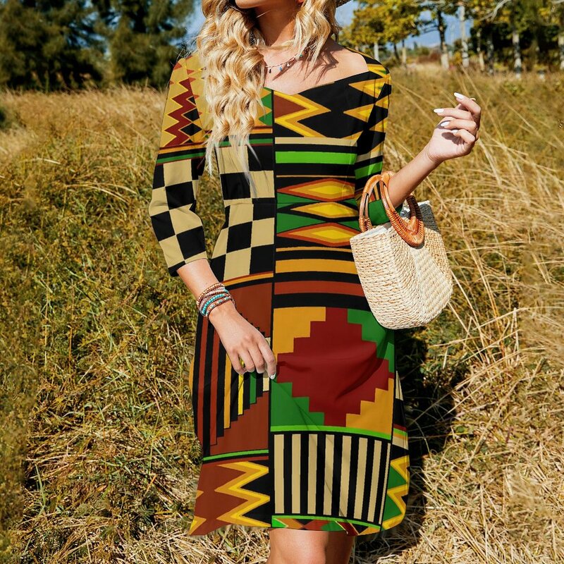 아프리카 민족 프린트 원피스 여름 섹시한 부족 켄테 디자인, 귀여운 드레스 숙녀, 한국 패션, 빅 사이즈 캐주얼 원피스 선물