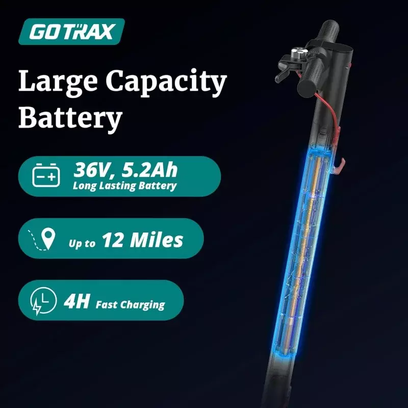 Gotrax GXL V2 Series skuter listrik untuk dewasa, 8.5 "/10" ban Solid, Max 12/16/28 rentang mil, 15.5/20mph daya oleh 250W/300W/500
