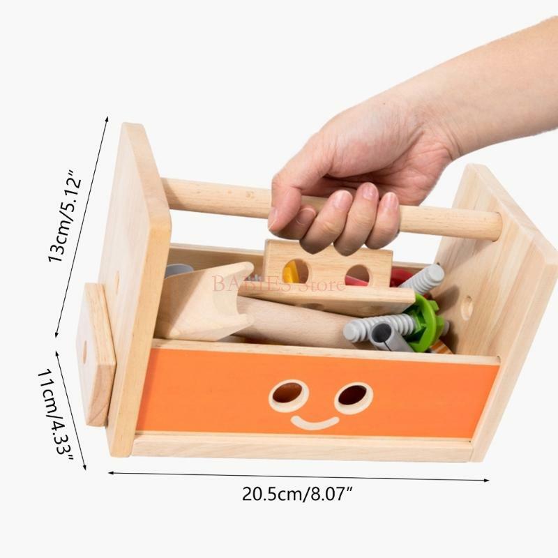 C9GB реалистичный ящик для инструментов для малышей, игрушка для ремонта, детская игрушка для разборки деревянных винтов в сборе