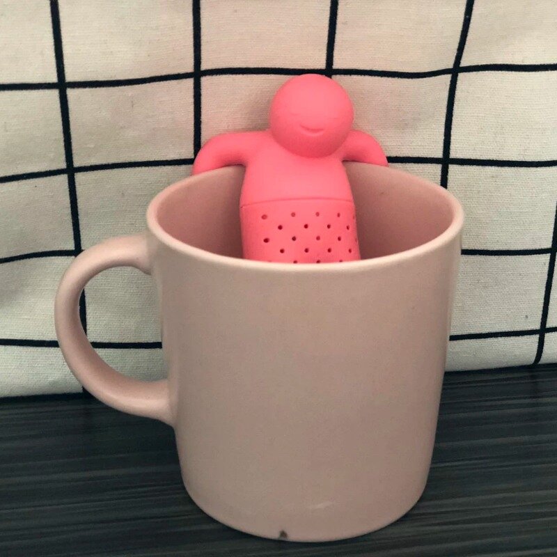 Silicone Tea Strainer Interesting Life Partner Cute Mister Teapot MR Little Man People Tea Infuser Filter Brewing Making Teapot