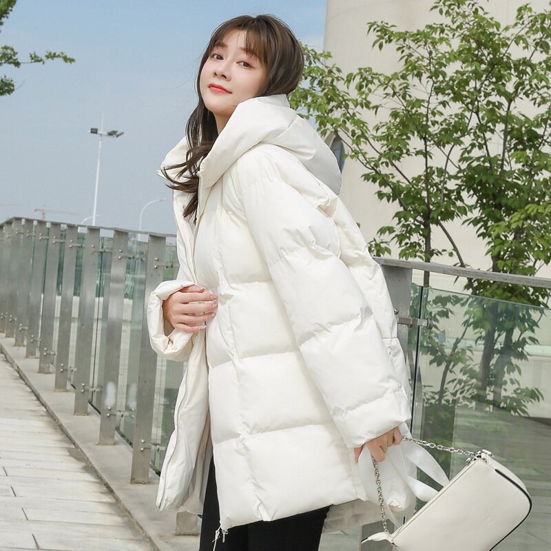 Women's  Mid-length Winter New Padded Jacket Ins Bread Jacket Long-sleeved Fashion Student Loose Bf Down Padded Jacket Women