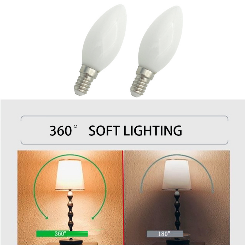 7 واط الرجعية LED شمعة لمبات الشعيرة C35 متجمد ضوء لمبة E12 E14 عكس الضوء اديسون المسمار ضوء مصباح الثريا الدافئة الأبيض