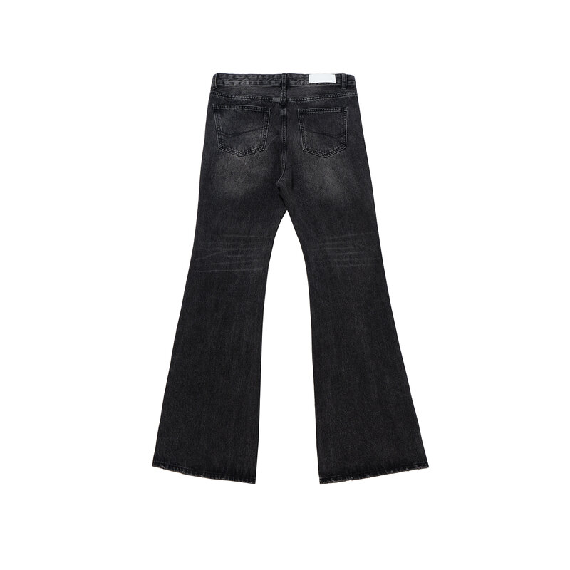Vintage grau schwarz gewaschen Baggy Flare Jeans für Männer Straight Ropa Hombre lässig lose Cargo hose übergroße Jeans hose