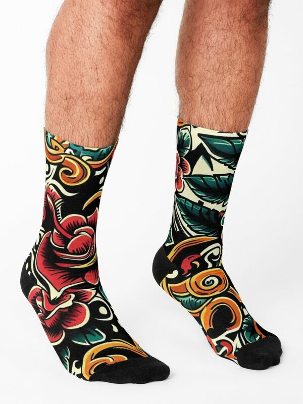 Neo-Traditional Pattern #13 Socks floor compression anti-slip Wholesale Male Socks Women's