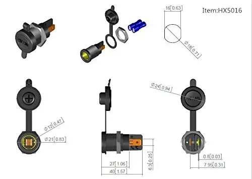Adaptador de tomada powerlet para hella din bmw, 5 peças tomada powerlet conversor adaptador 12 volts soquete moterciclo