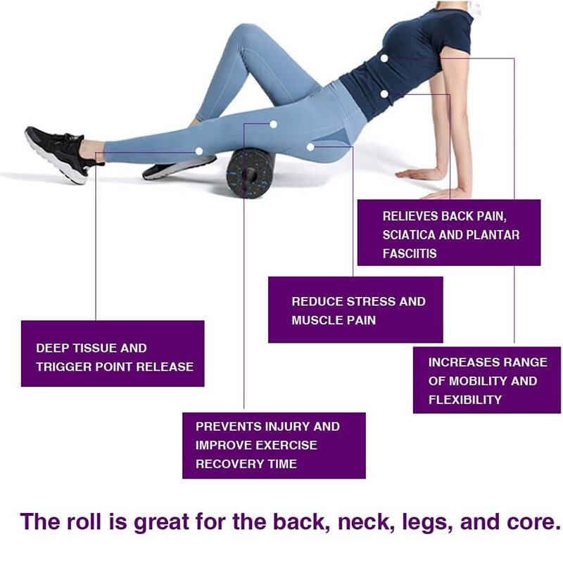 Rodillo de Yoga hueco para masaje, juego de pelota de cacahuete, columna de espuma EPP para Fitness, dolor de espalda, piernas, cadera, tejido profundo, estiramiento muscular, relajación