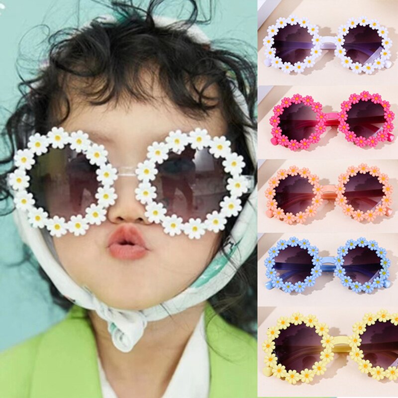 Mildsown kacamata hitam pantai untuk bayi perempuan, kacamata hitam lucu bunga matahari manis bepergian luar ruangan kasual UNTUK LIBURAN