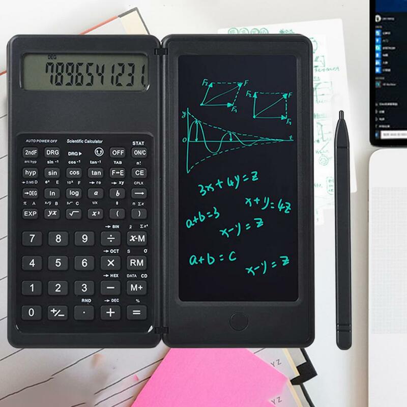 Calculadora científica com display LED, leve, estudante, eletrônico, material de escritório, capa protetora