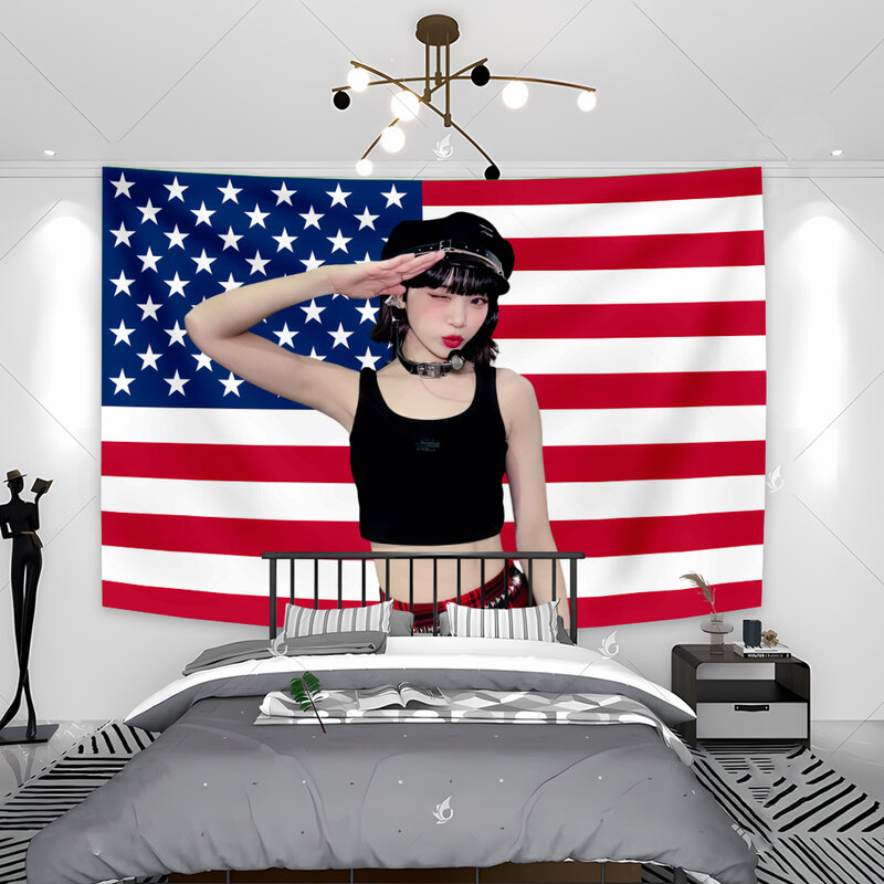 Bandera Nacional de Chae para decoración del hogar, tapiz colgante de pared, tela de fondo para dormitorio, sofá, chica de belleza famosa