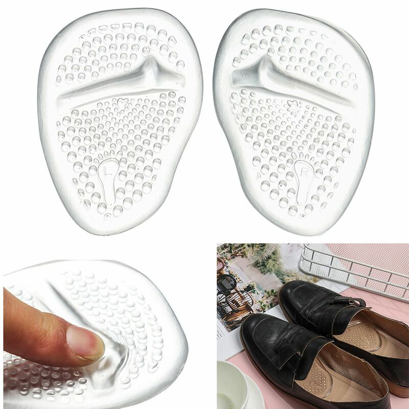 Sepatu hak tinggi transparan antiselip, Pelindung kaki sol silikon bantalan sepatu setengah ukuran