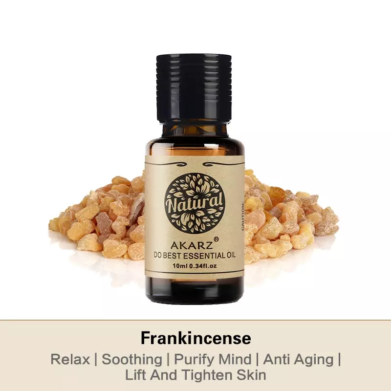 AKARZ Frankincense 에센셜 오일 천연 안티 에이징 복원 피부 탄력 균형 그리스 릴렉스 냄새 제거