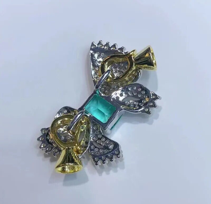 녹색 지르콘 나비 걸쇠, 쥬얼리 액세서리 커넥터, 도매 후크 FPPJ, 1 개