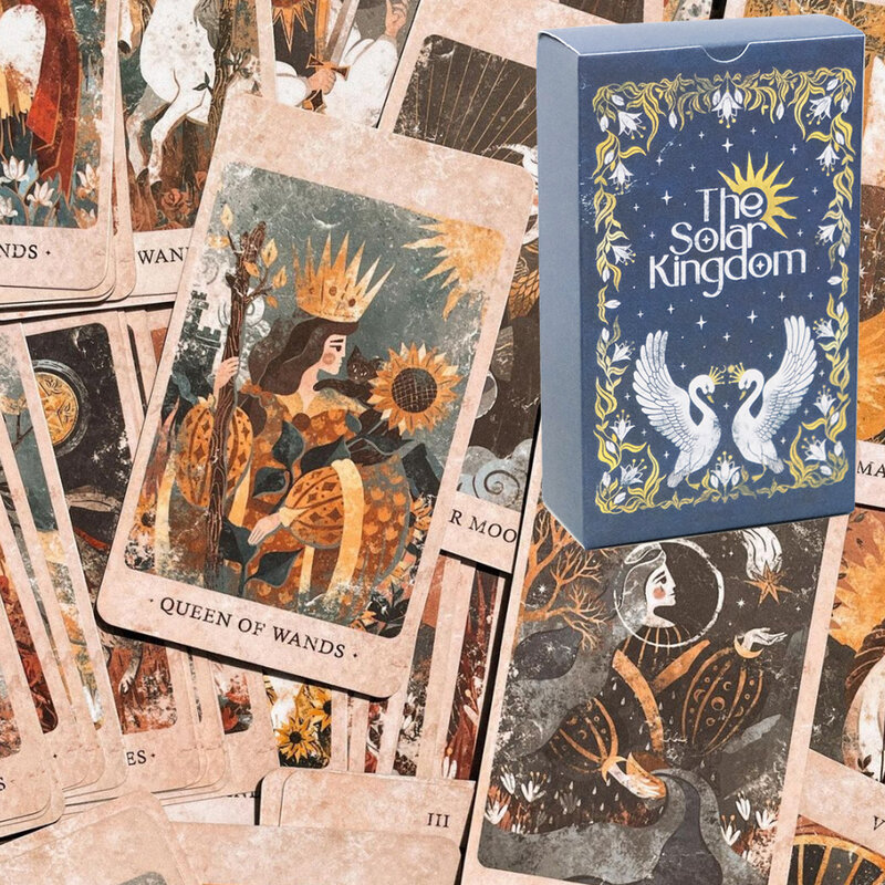 Solar Kingdom Tarot 12*7cm Magical Journey Cosmic Insight Divination Cards 86 Pcs Cards