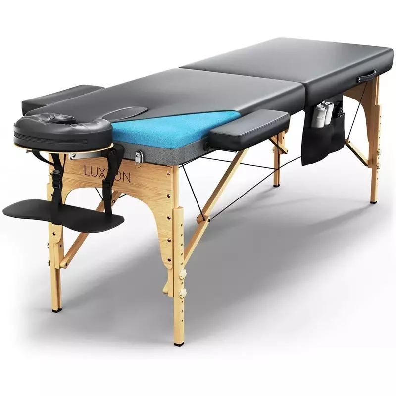 Massage Table, Easy Set Up - Foldable & Portable with Carrying Case, Premium Memory Foam Massage Table