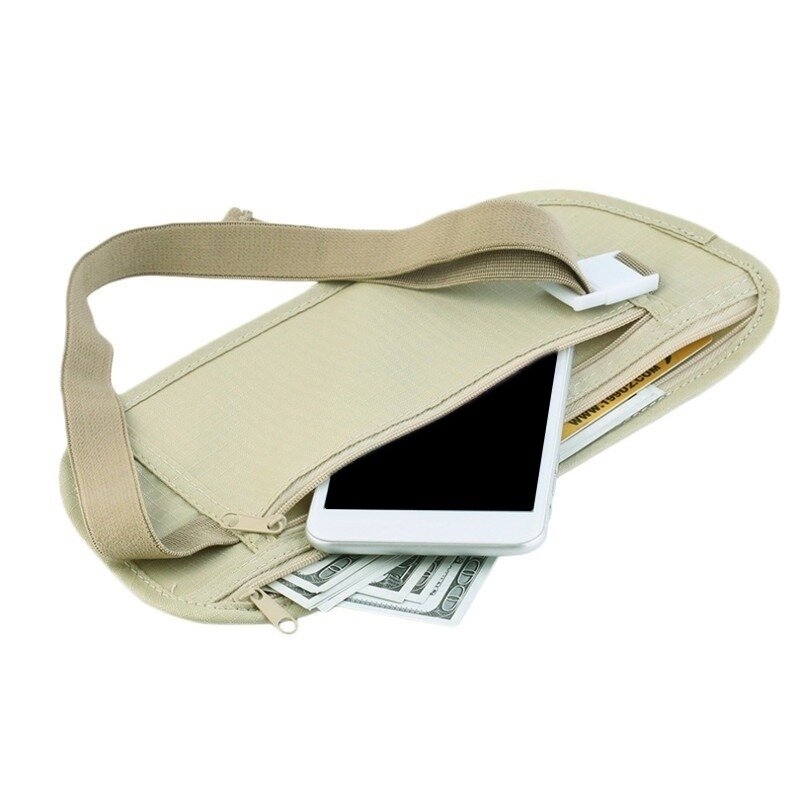 Niewidzialna torba podróżna w talii na paszport pasek na pieniądze torba ukryty portfel zabezpieczający prezent torba podróżna torba piersiowa torebka na pieniądze
