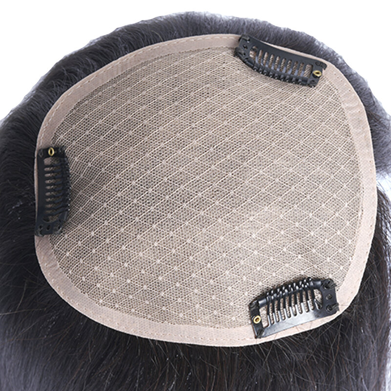 Toppers de cheveux humains à clipser pour femmes blanches, faux cuir chevelu, postiche droite, cheveux amincissants, 9x14 cm, 10 po, 12 po, 14 po