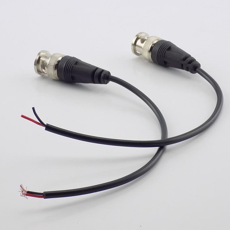 Linha de cabo pigtail DC Power, Conector macho BNC para adaptador fêmea, Fio Conectores para CCTV, Câmera Sistema de segurança