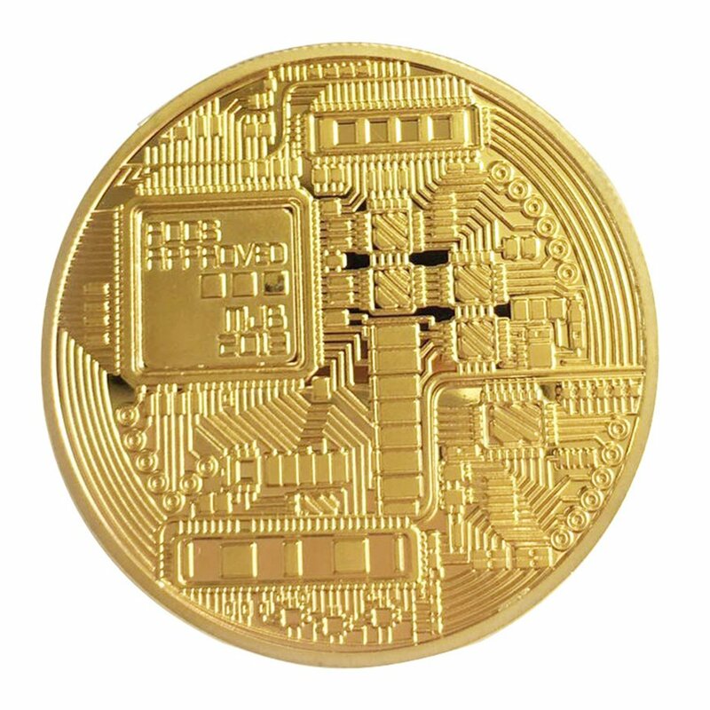 1 Buah Suvenir Kreatif Berlapis Emas Koin Bitcoin Fisik Emas Koleksi BTC Coin Art Koleksi Fisik Hadiah Peringatan