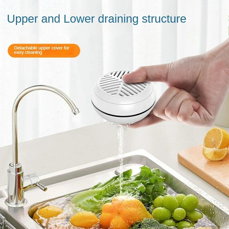 Fruit And Vegetable Wash Machine Fruit Cleaner Device Portable USB Wireless Food Purifier For Fruit,Rice,Bean, Meat White