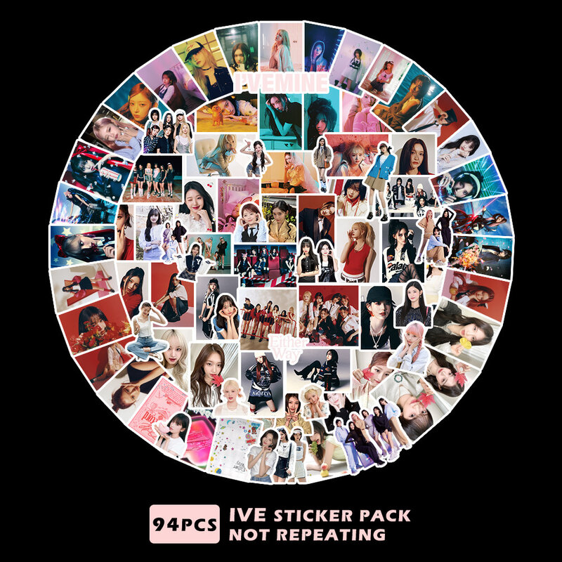 94Pcs Kpop IVE i MINE Stickers frigorifero Car Helmet Notebook Stickers Wonyoung Yujin iz Gaeul Rei Leeseo Fans Gift