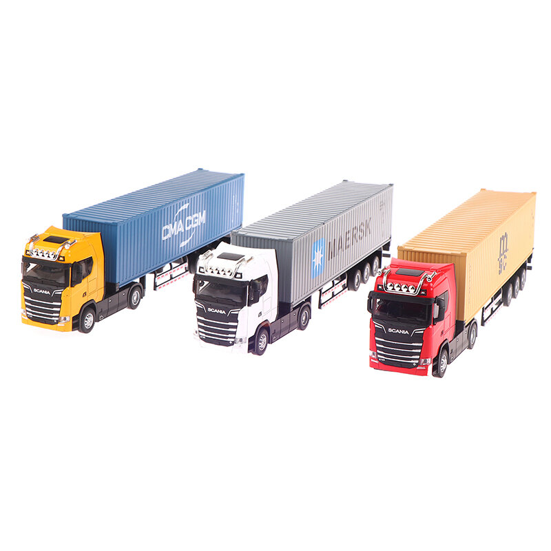 1:36 Alloy Container Truck Toy Model Toy Highly Simulation Children Pull-Back Delivery Vehicle Boy Toys For Children