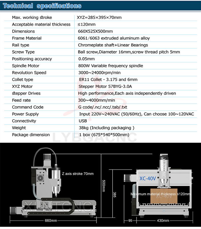 Enrutador CNC grabador con refrigeración por aire, máquina de grabado de husillo de 800W, riel Circular de pórtico para trabajo en madera, USB, 2500 mm/min, novedad
