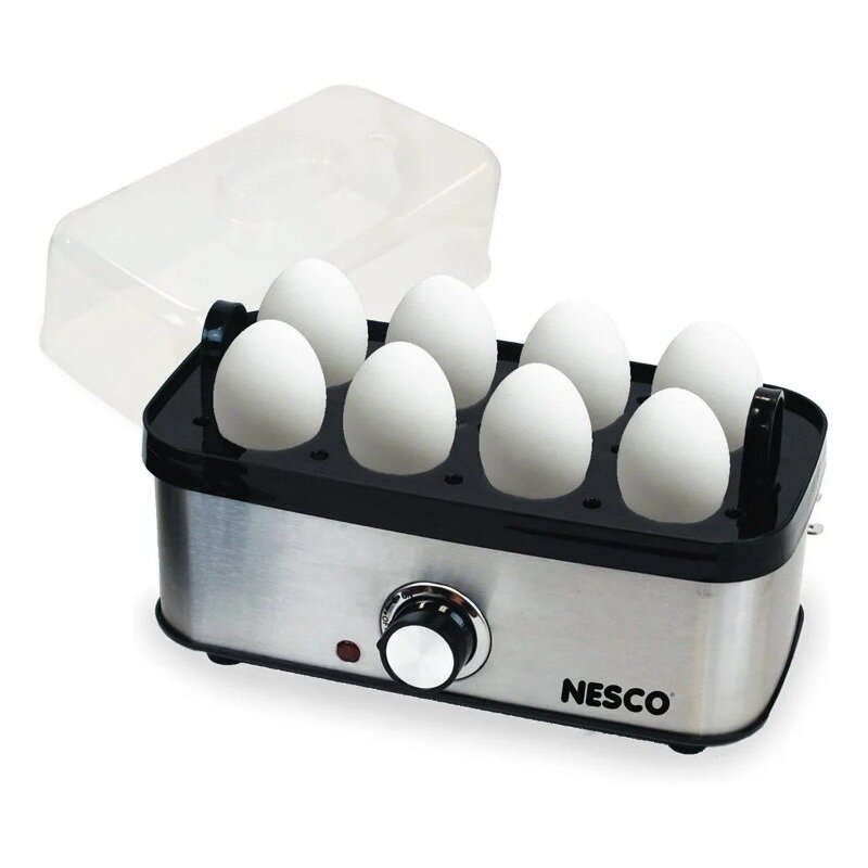 Pemasak telur EC-10, baja tahan karat, perak