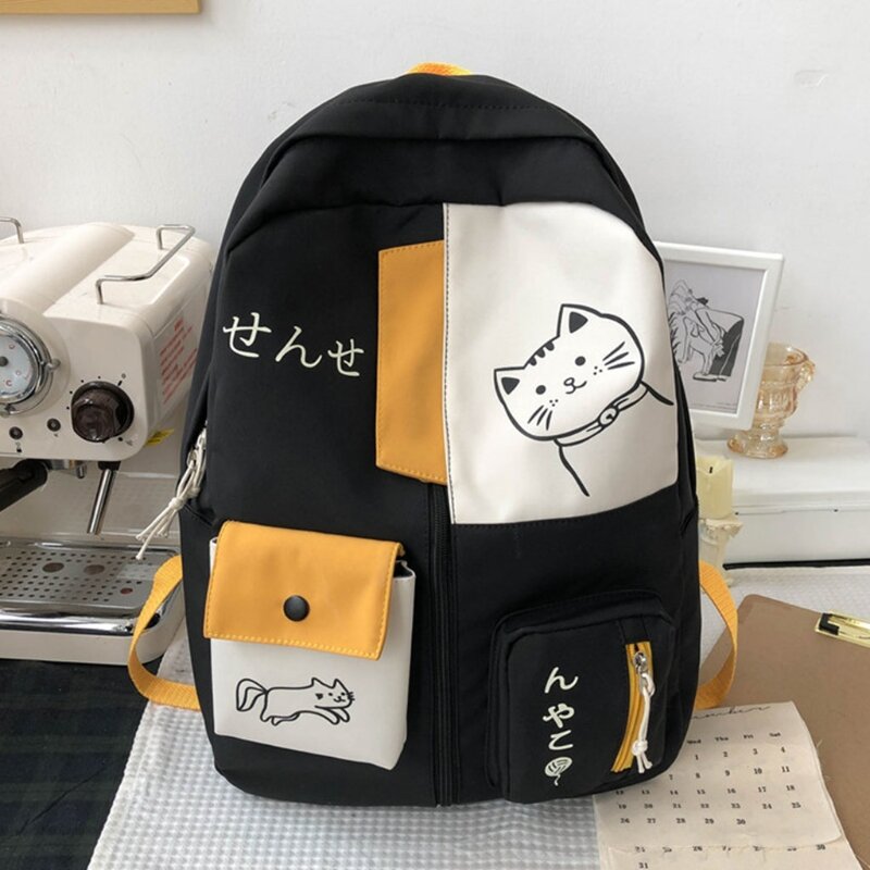 Damski plecak szkolny Patchwork żeński plecak o dużej pojemności stylu japońskim