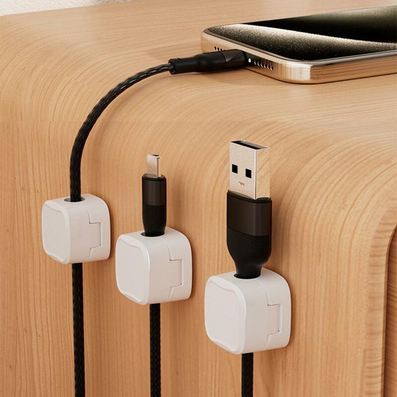 12Pcs Magnetic Cable Clips Cord Holder Self-Adhesive Under Desk Cable Management Wire Holder Keeper Organizer