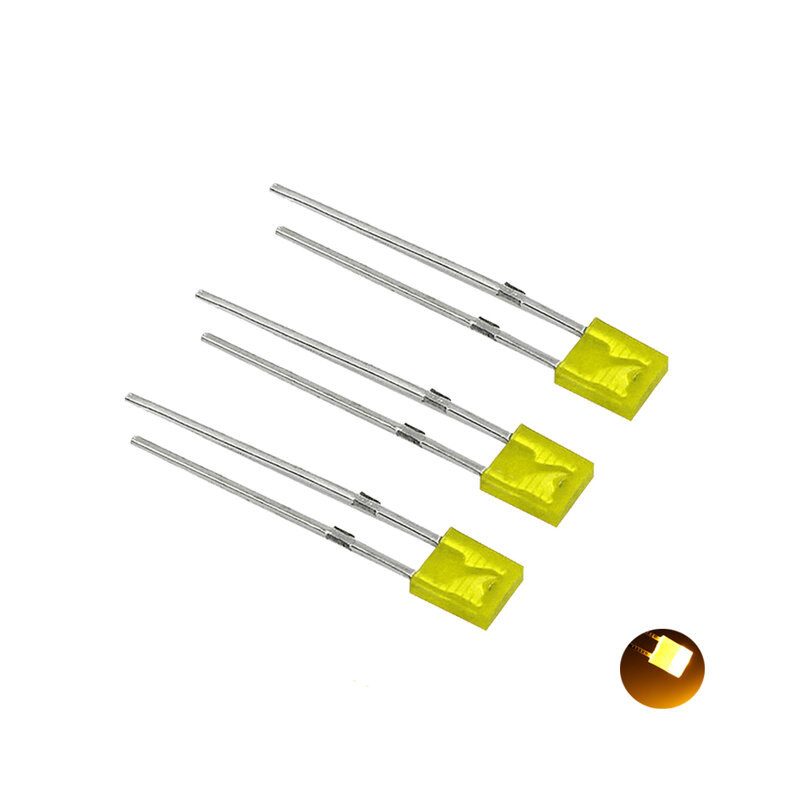 100PCS/lot 2x5x7 Square 5-Color Short-LEG Light-Emitting Diode LED In-Line Lamp Beads Diy Kit Diffused