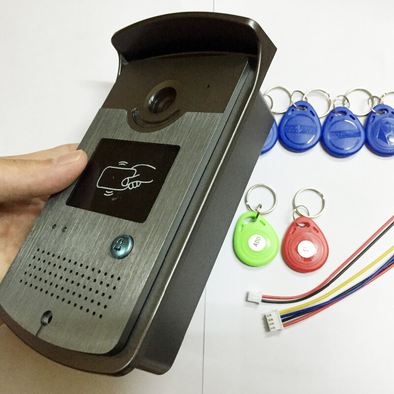 Sistema De Telefone De Porta De Intercomunicador De Vídeo, 1 Leitor De Cartão RFID, Câmera De Campainha HD, Em Estoque, Atacado