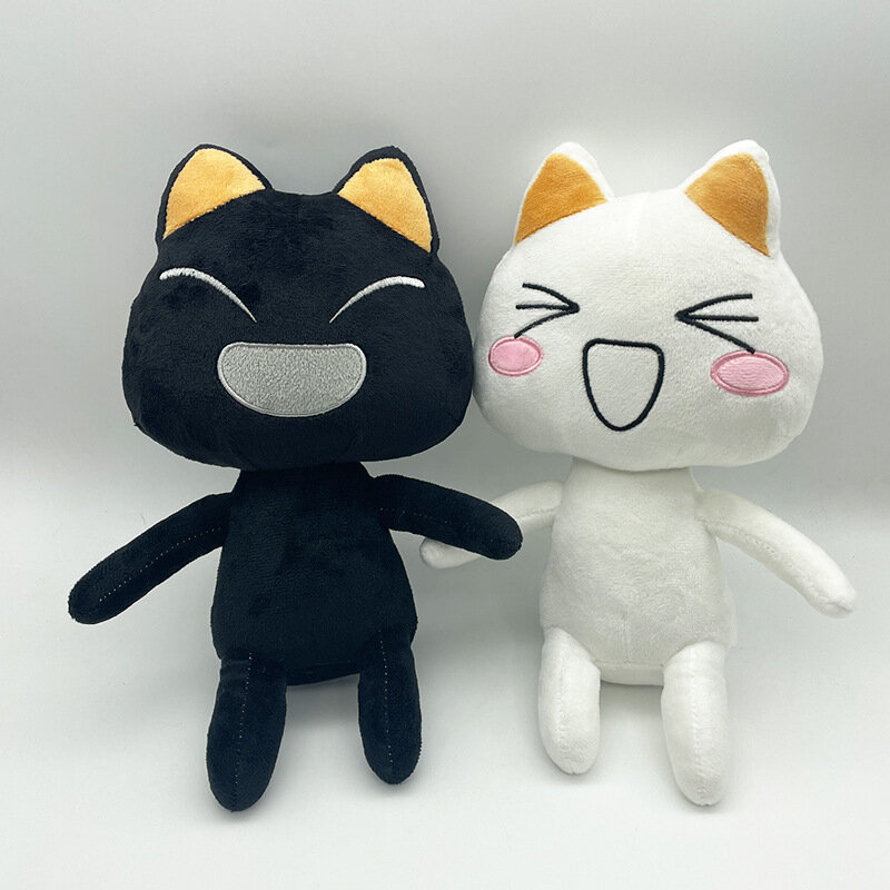 New Toro Inoue Cat peluche Anime Game Doll farcito gattini Plushie Cartoon coppia gatti in bianco e nero Decor giocattoli regalo per bambini