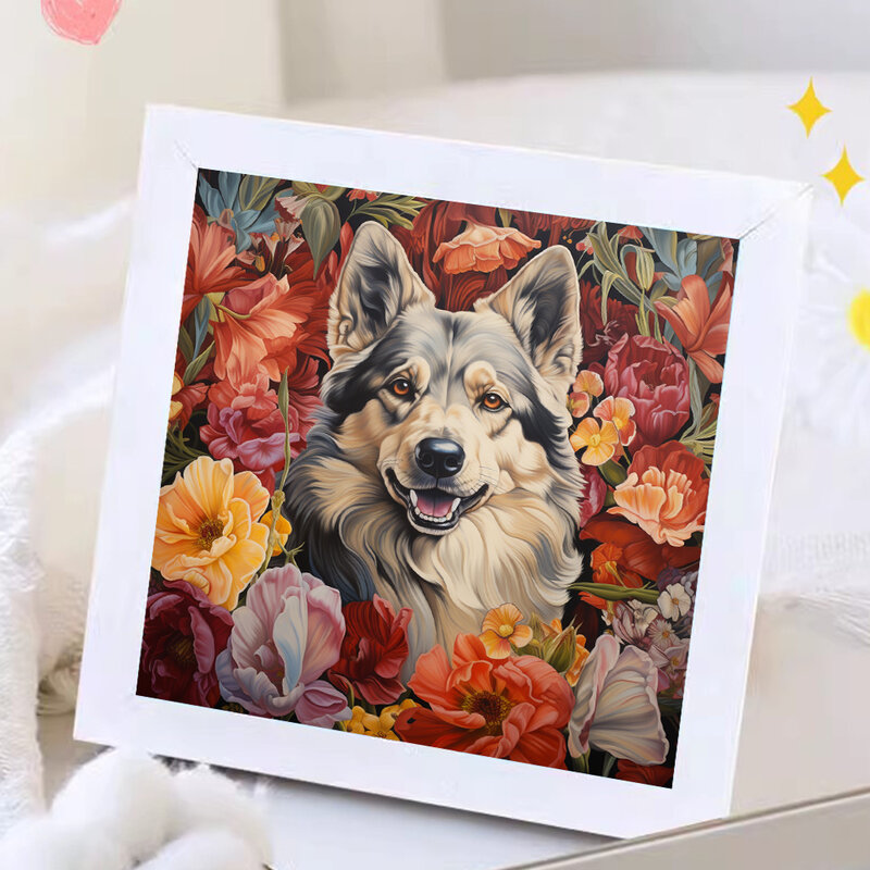 Abstract Flower Animal 5D Full Round Diamond Painting Kits Cute Cat Tiger Elephant DIY Drills Mosaic Embroidery Cross-stitch