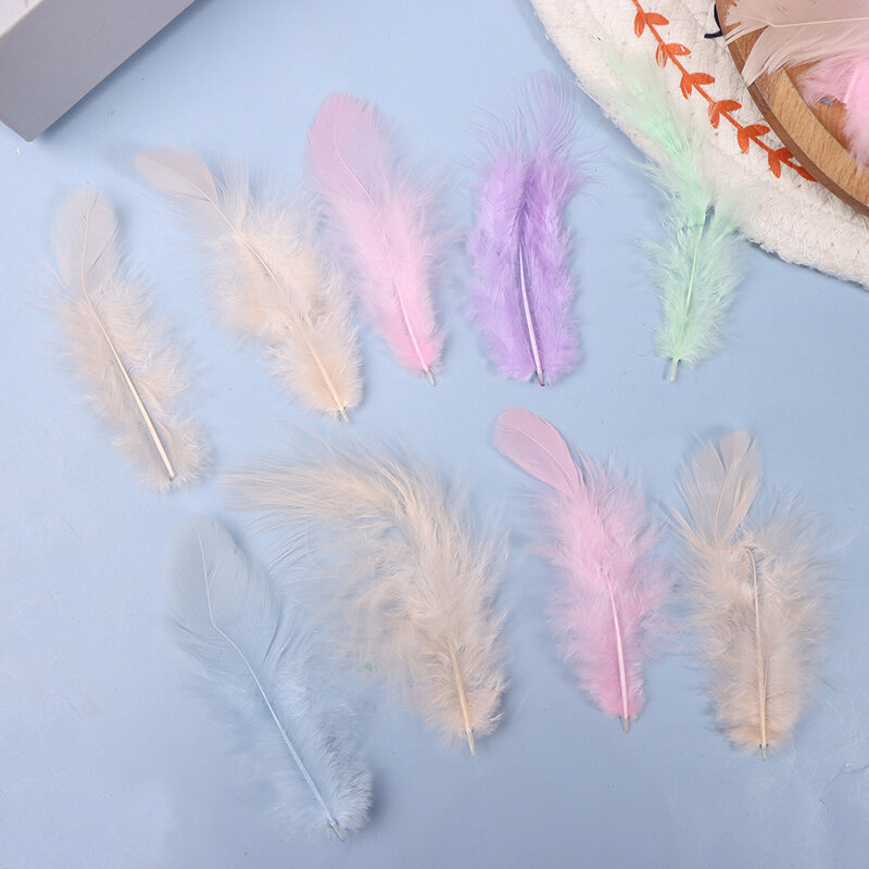 Natural Feathers 5-8cm Small Floating Goose Feather Colourful Plume For Crafts Wedding Party Jewelry Home DIY Decoration Plumes
