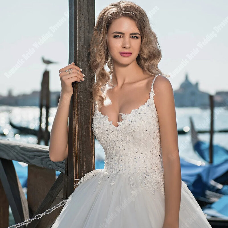 Женское свадебное платье с лямками на плечах, пышная юбка в дворцовом стиле, платье невесты до середины икры, платье принцессы