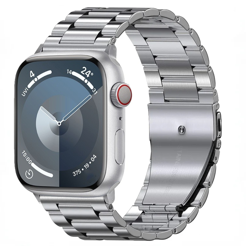 สายนาฬิกาโลหะสำหรับนาฬิกา Apple ultra/2 49mm 9 8 7 45mm 41mm สายรัดข้อมือสแตนเลสสตีลไฮเอนด์สำหรับ iWatch 6 5 4 3 SE 44mm 42mm 40mm