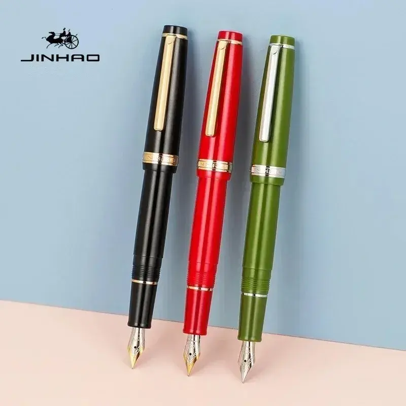 JINHAO 82-pluma estilográfica de Tinta acrílica, bolígrafo de escritura de papelería, color dorado, EF F Nib Elegante, suministros escolares de oficina y negocios