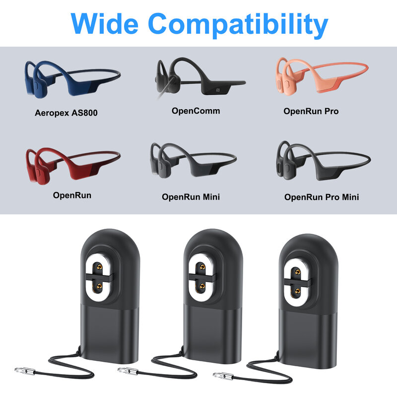 FONKEN for AfterShokz AS800 Bone Conduction Headphones Charger adapter Magnetic bluetooth Earphone Charging Adapter