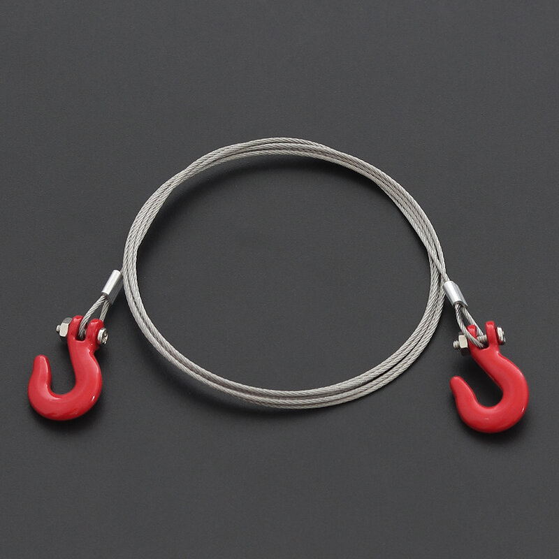 Metal CNC Trailer Hook Winch Hook dengan Trailer Chain Accessories For 1/10 RC Car Axial SCX10 TRX4 D90 Tamiya CC01