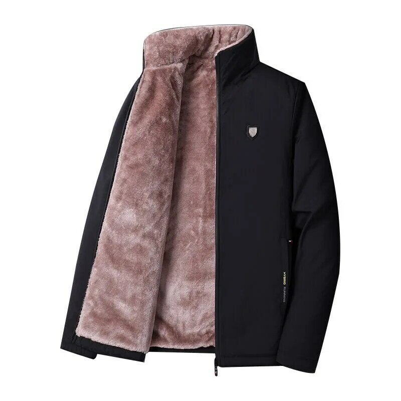 2023 jesienno-zimowa nowa klasyczna Plus kaszmir mody kurtka podszyta bawełną męska codzienna luźna moda gruba ciepła M-5XL