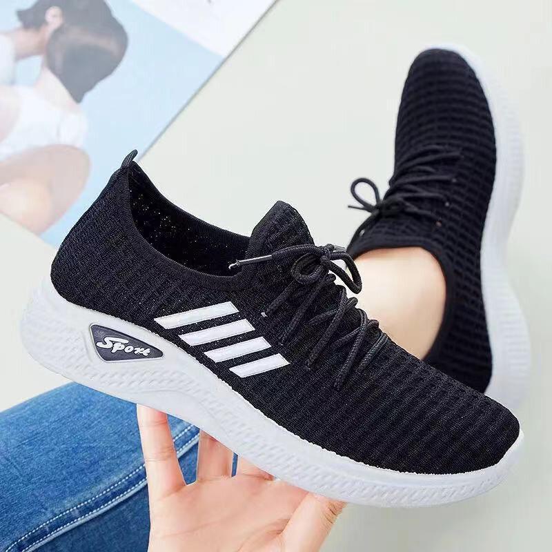 Unisex Summer Light Breathable Sneakers for Man Women Black Air Mesh Safety Shoes Lace-up Basic Casual Walking Shoes