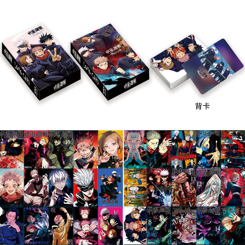 Jujutsu Kasen kartu Lomo Anime Jepang, satu potong 1 Pak/30 buah permainan kartu dengan pesan kartu pos, koleksi kipas hadiah foto