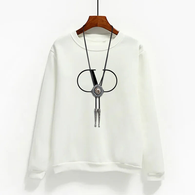 Camisola elegante com gola redonda feminina, capuz de luxo, roupa vintage, top Y2K, suéteres fashion
