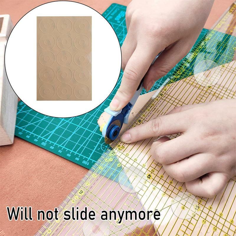 Quilt Template Non-slip Pads Transparent Silicone Slip Ruler Grip Stickers 30PCS Sure Grips Non Slip Ruler Grips For Enhanced