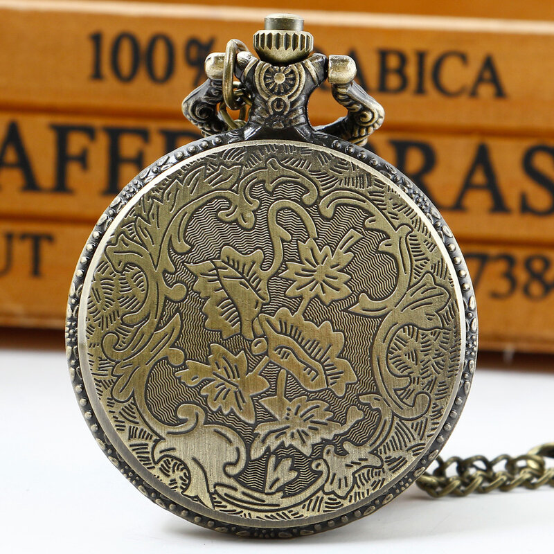 Antique Retro Steampunk Pocket Watches Quartz Movement Chain Watch Necklace Male Birthday Gifts For a Grandad