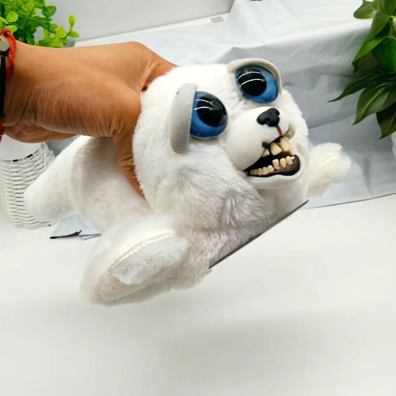 Feistys zwierzęta pluszowe zabawki zabawna zmiana twarzy miękka wypchana lalka dla dzieci śnieg Leopard pluszowy jednorożec zły lalka zwierzę niedźwiedź