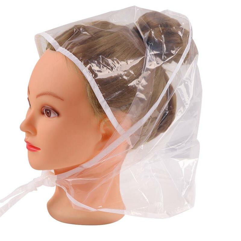 Plastic Cap Rain Transparent Hair Hood Hat Bonnet