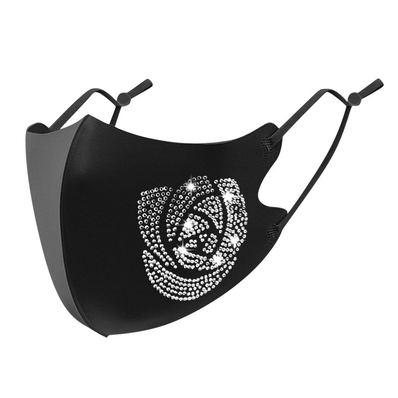 1 buah masker pesta wanita topeng bola berlian warna kristal mode dapat diatur Earband dapat dicuci dan digunakan kembali masker pelindung
