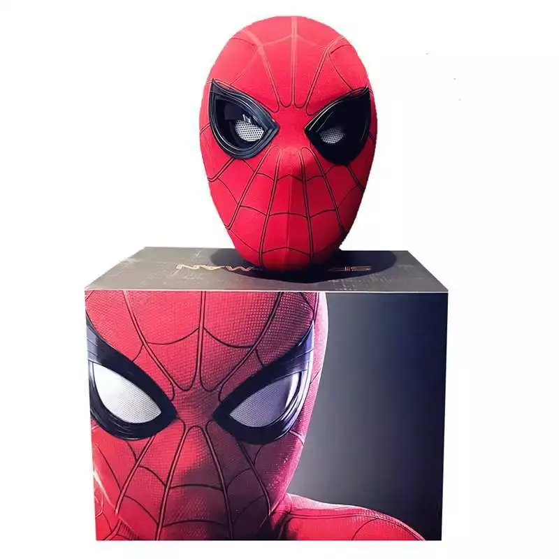 Mascara Spiderman Headgear Mask Cosplay Moving Eyes Electronic Mask Spider Man 1:1 Remote Control Elastic Toys Adults Kids Gift