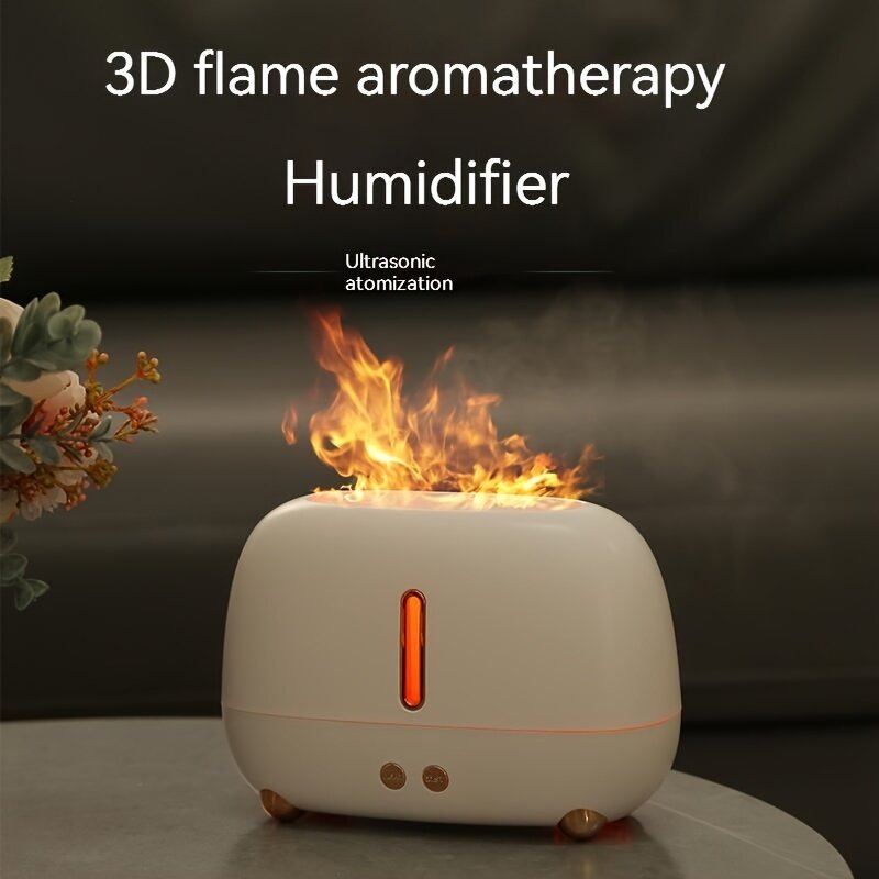 Humidificador de aire portátil con Usb, difusor de aceites esenciales, mini humidificador de aire h2o, colorido, con llama de fuego 3D, para habitación